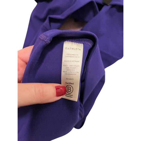 Athleta Womens Salutation Mesh 7/8 Tight Blue Purple Athletic Tights Size Small - Picture 6 of 7